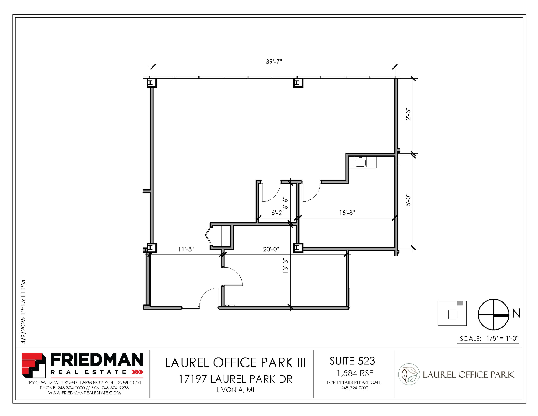 17197 N Laurel Park Dr, Livonia, MI for lease Floor Plan- Image 1 of 2