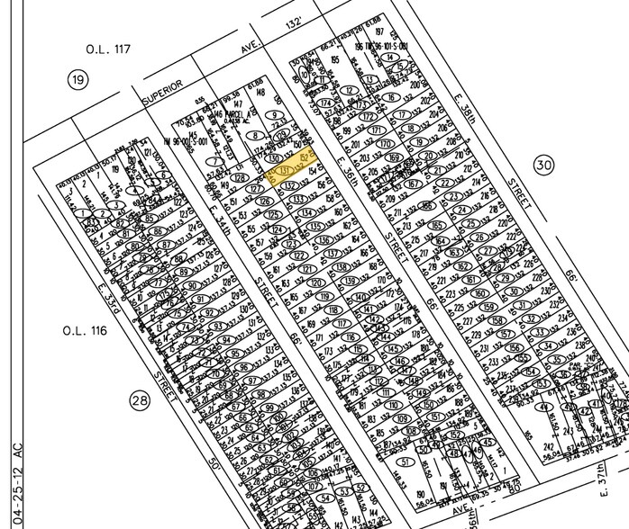 1532 East 36th Street, Cleveland, OH for sale - Plat Map - Image 1 of 1