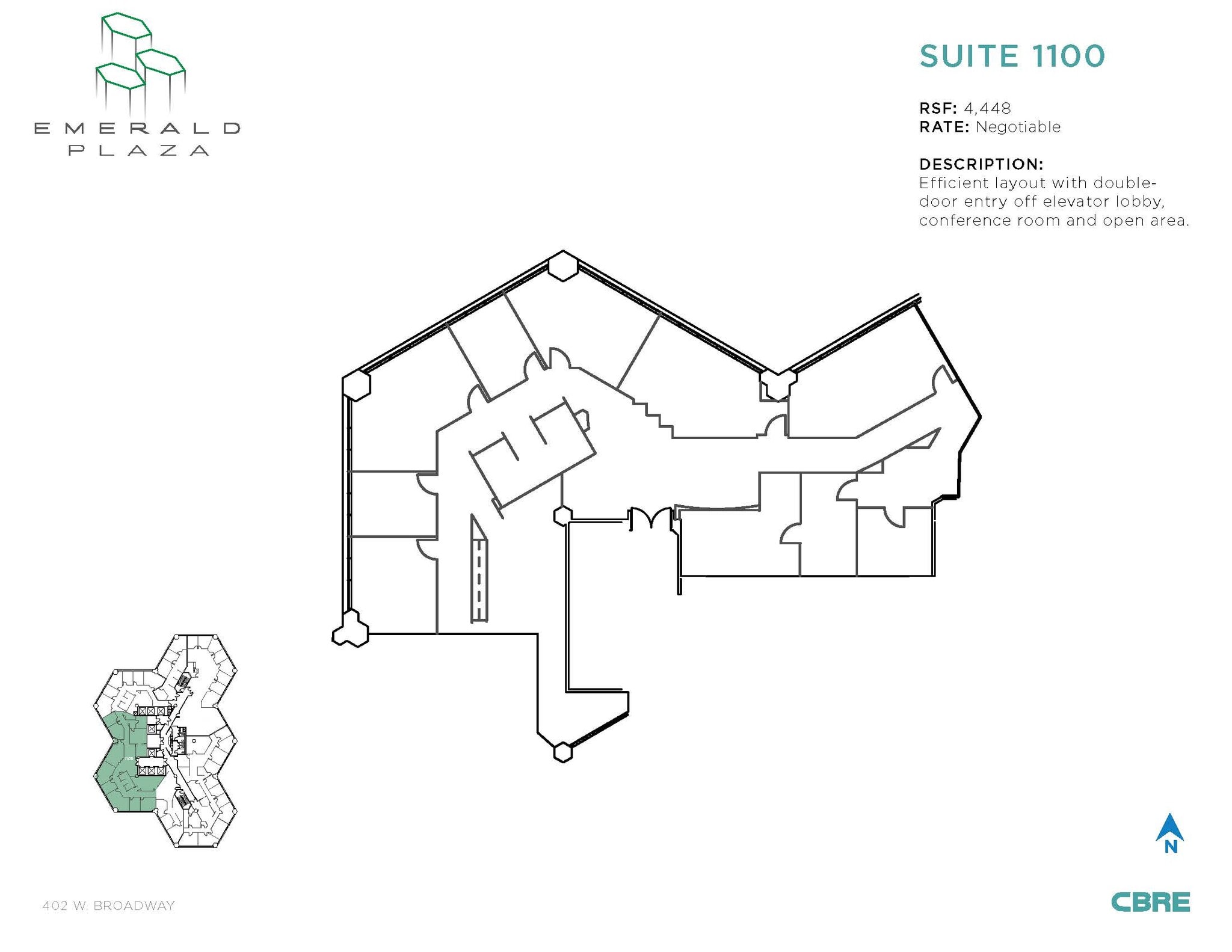 402 W Broadway, San Diego, CA for lease Floor Plan- Image 1 of 1