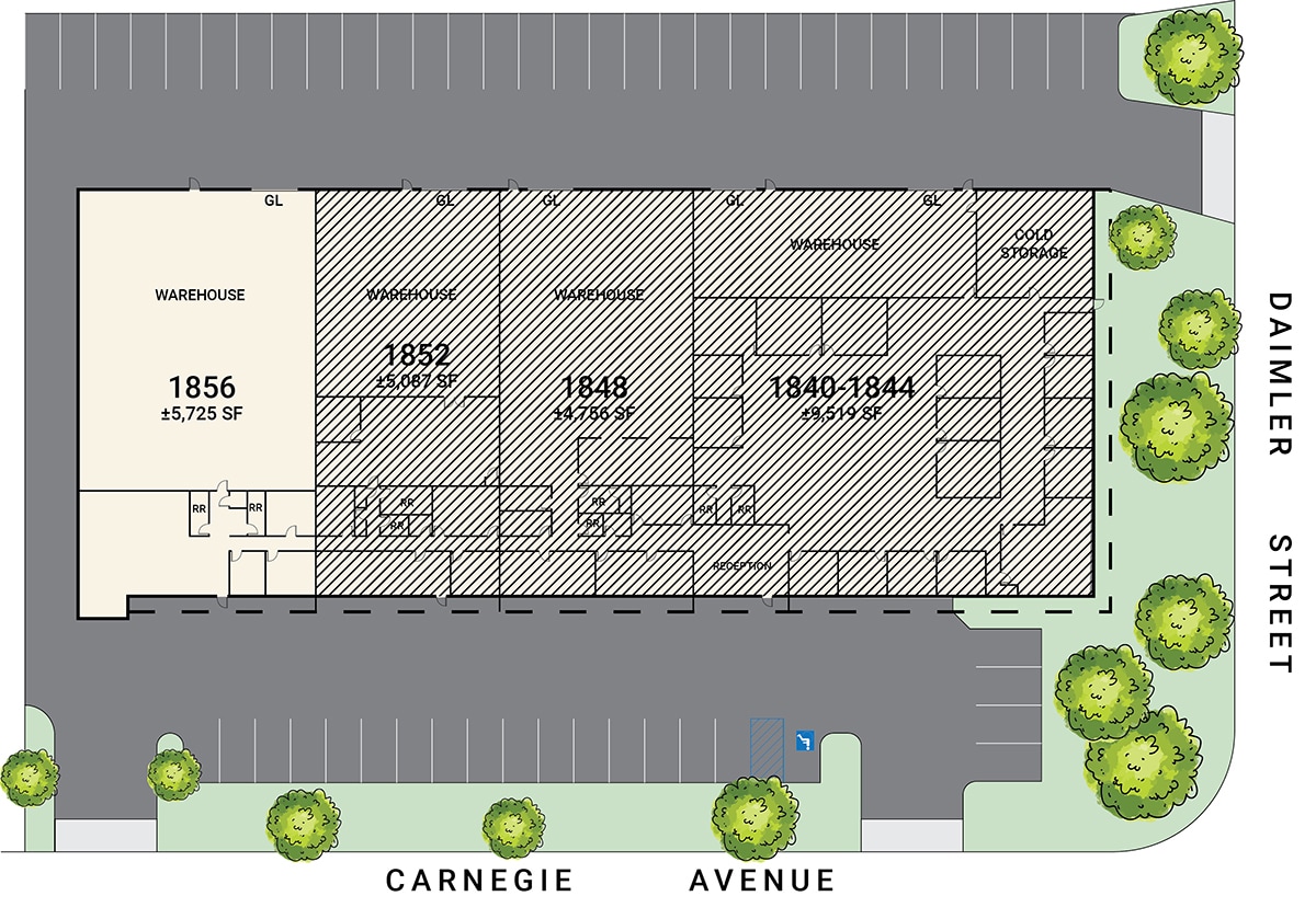1840-1856 Carnegie Ave, Santa Ana, CA for lease Site Plan- Image 1 of 2
