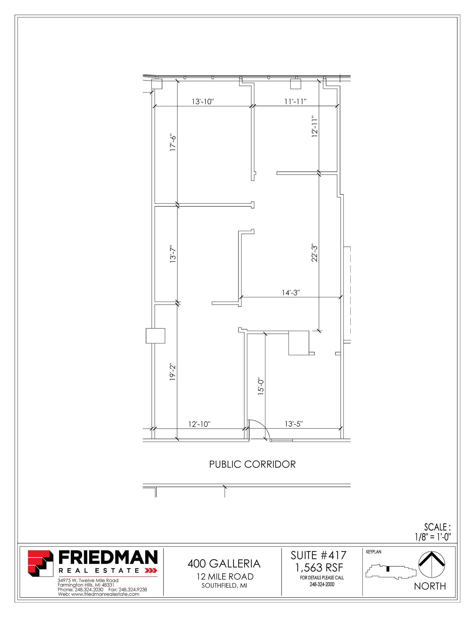 300 Galleria Officentre, Southfield, MI for lease Floor Plan- Image 1 of 2