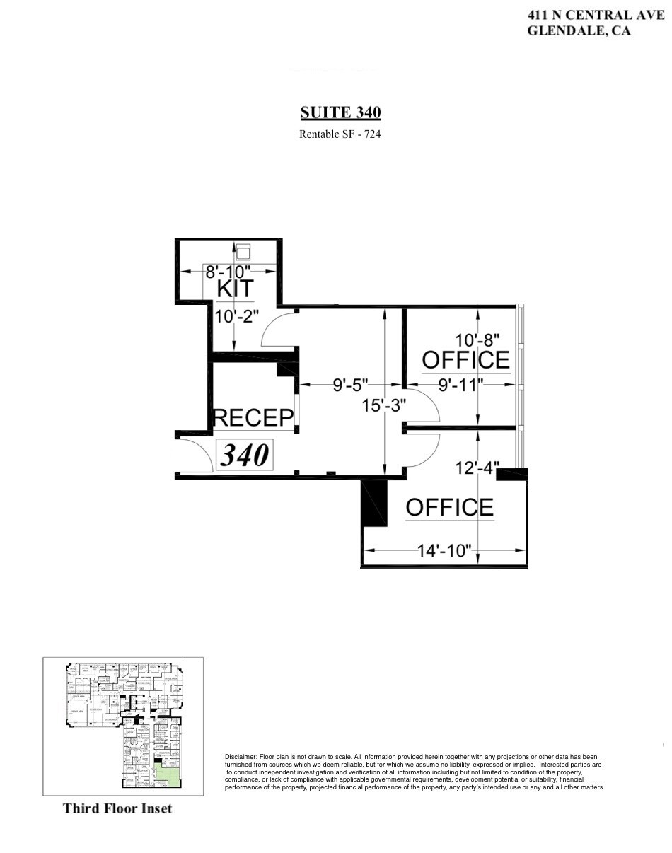 411 N Central Ave, Glendale, CA for lease Floor Plan- Image 1 of 1