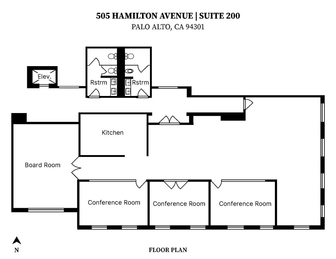 505 Hamilton Ave, Palo Alto, CA for lease Floor Plan- Image 1 of 9