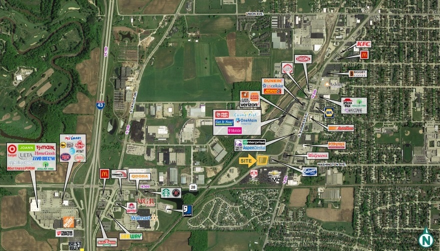 2612 Washington Ave, Sheboygan, WI for lease Aerial- Image 1 of 2