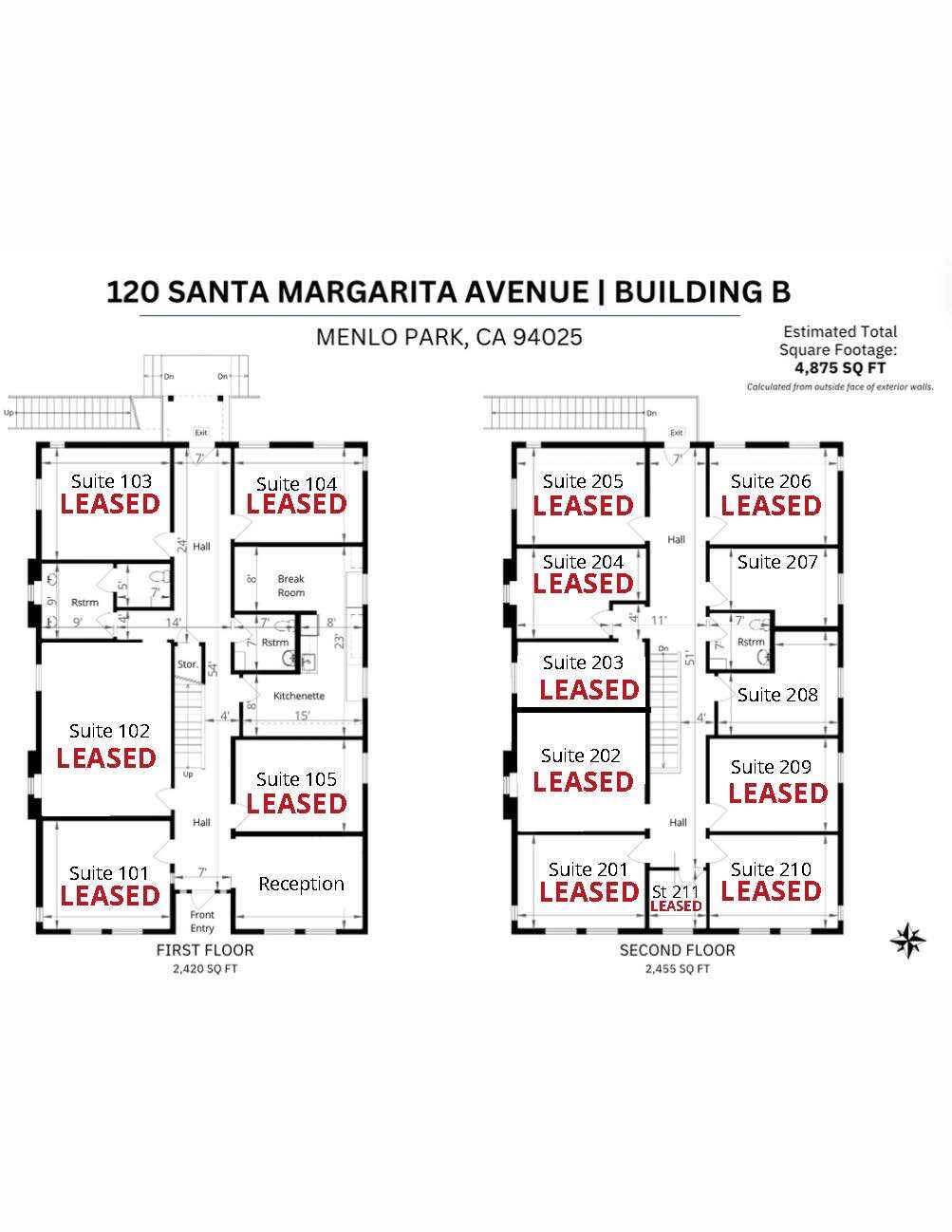 120B Santa Margarita Ave, Menlo Park, CA for lease Floor Plan- Image 1 of 2