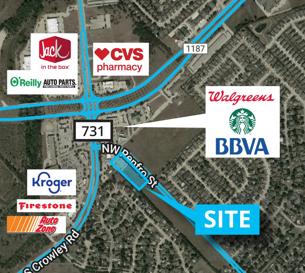 1267 NW Renfro St, Burleson, TX for sale Aerial- Image 1 of 4