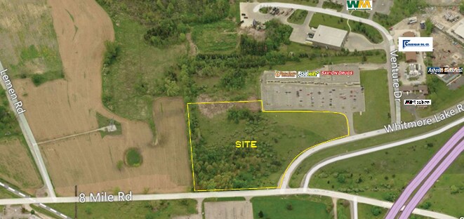 NW 8 Mile & Whitmore Lake Rd, Green Oak Township, MI for sale - Aerial - Image 1 of 1
