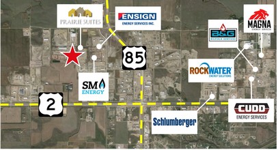 5057 Owan Industrial Park Dr, Williston, ND - aerial  map view