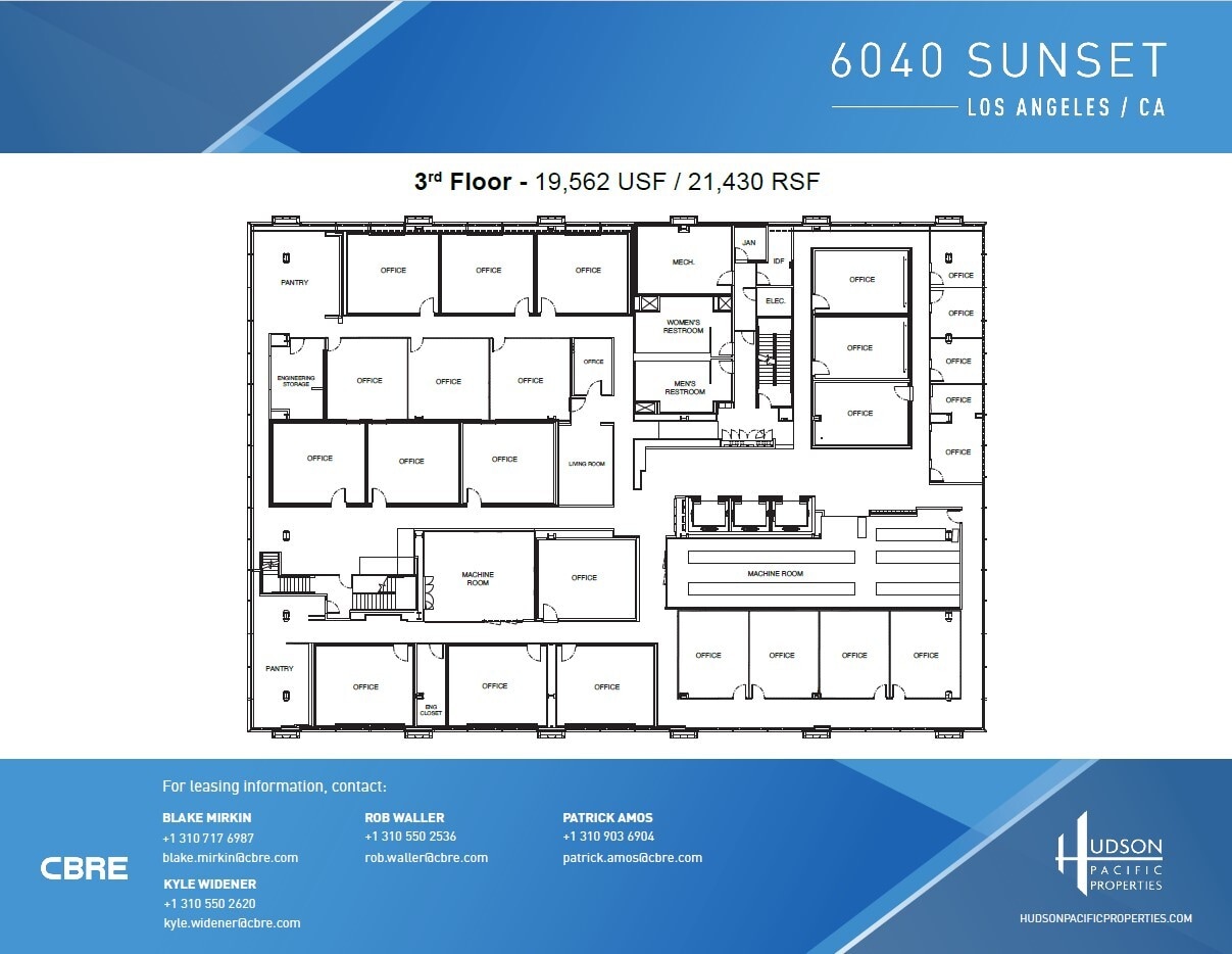 6040 W Sunset Blvd, Los Angeles, CA for lease Floor Plan- Image 1 of 2