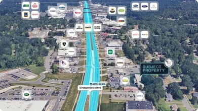 6625 E Independence Blvd, Charlotte, NC - AERIAL map view