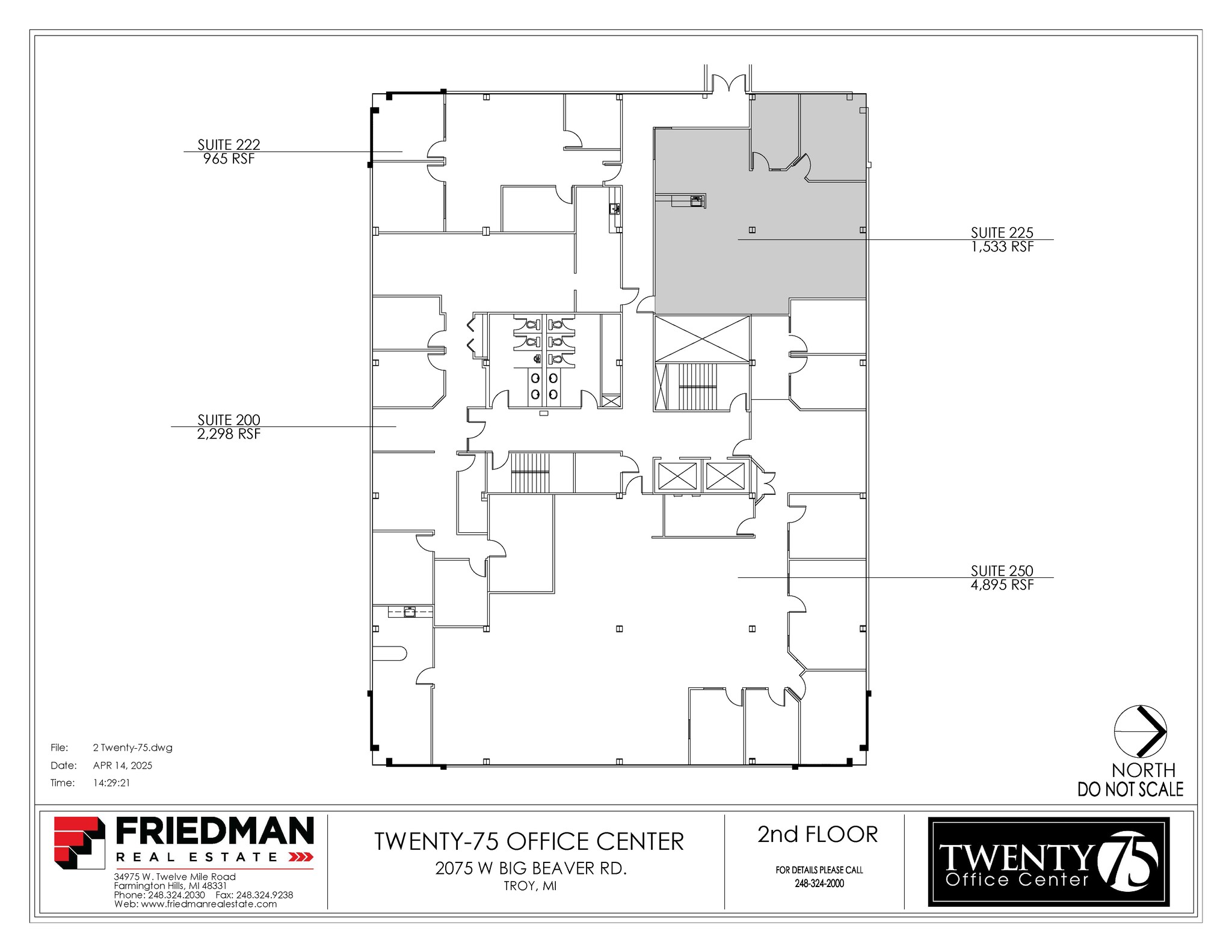 2075 W Big Beaver Rd, Troy, MI for lease Floor Plan- Image 1 of 2