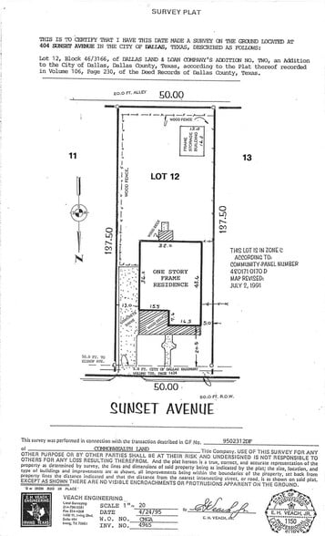 404 Sunset Ave, Dallas, TX for sale - Site Plan - Image 2 of 5