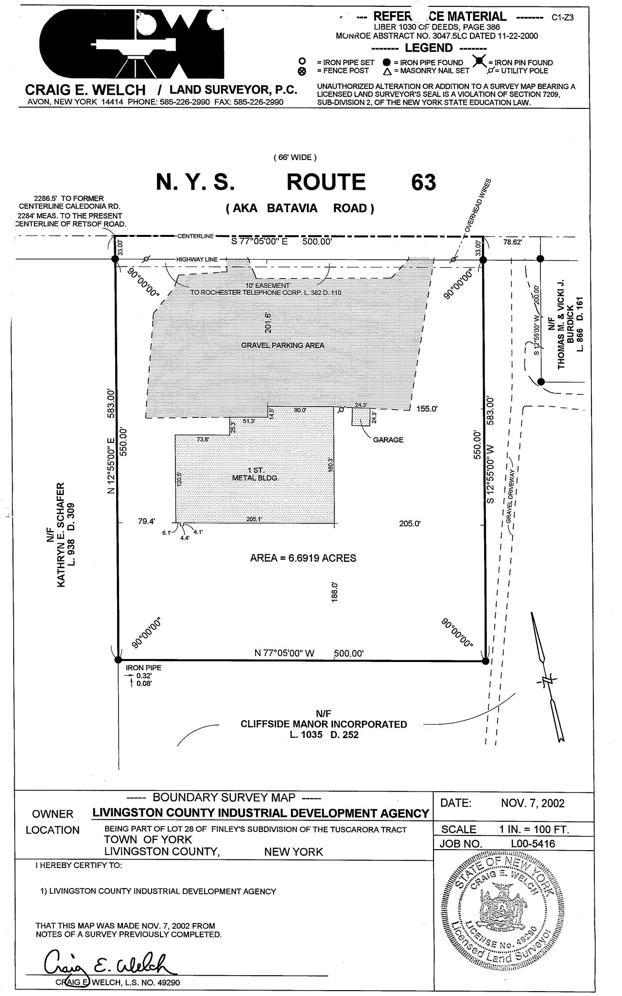 2854 Genesee St, Piffard, NY 14533 Land with Warehouse in Geneseo, NY