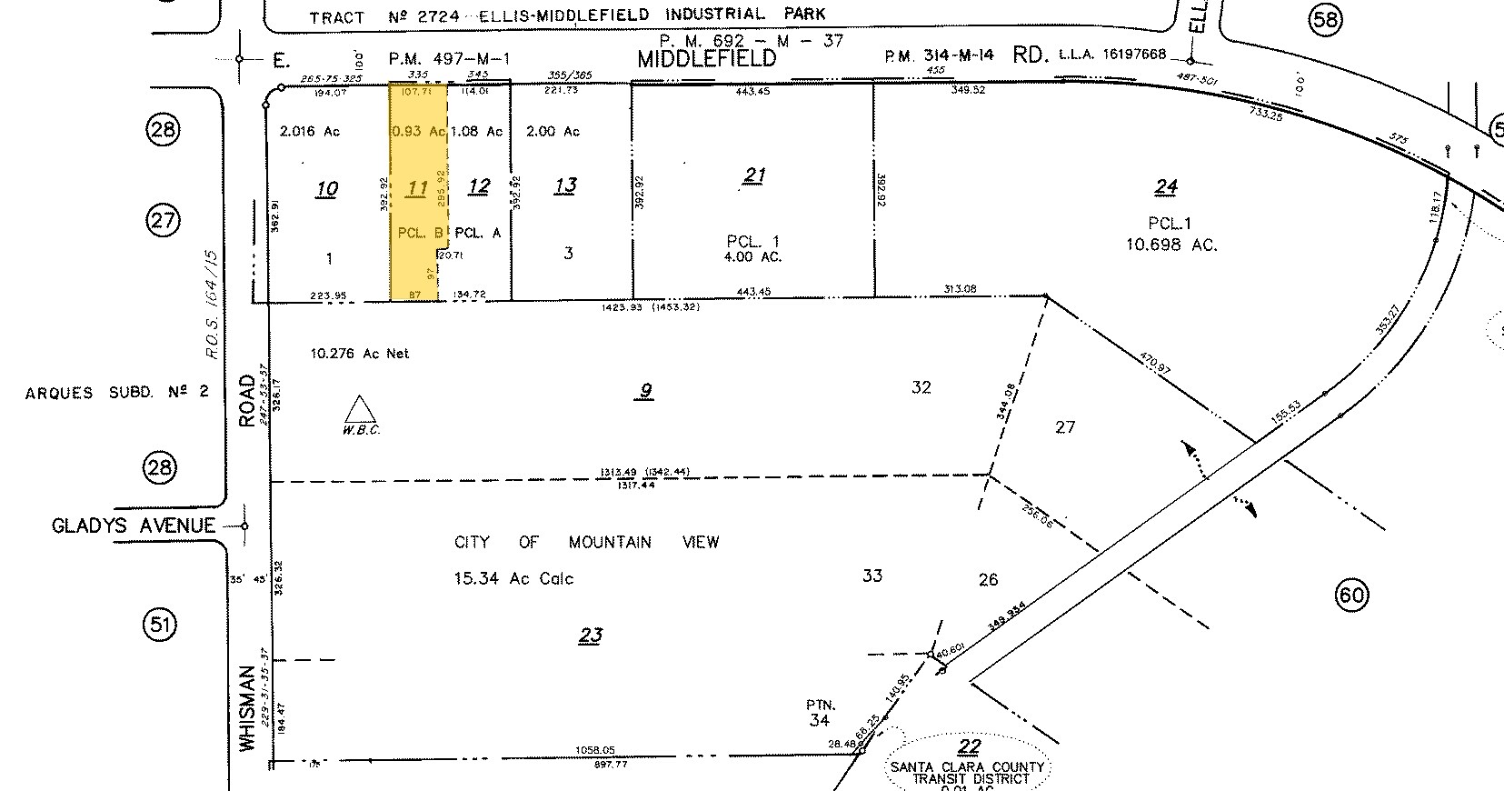 335 E Middlefield Rd, Mountain View, CA for lease Plat Map- Image 1 of 2