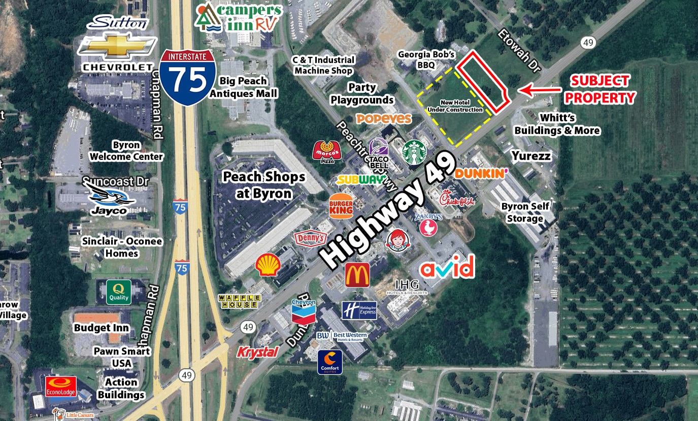 507 Ga Highway 49 N, Byron, GA for sale Aerial- Image 1 of 4