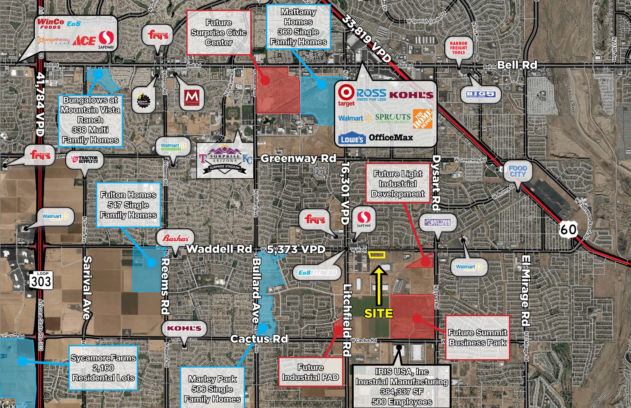 E/SEC Of Litchfield & Waddell, Surprise, AZ for sale Aerial- Image 1 of 2