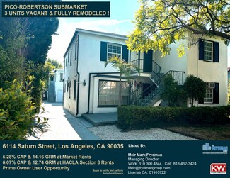 More details for 6114 Saturn St, Los Angeles, CA - Multifamily for Sale