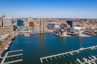 500 E Pratt St, Baltimore, MD - aerial  map view