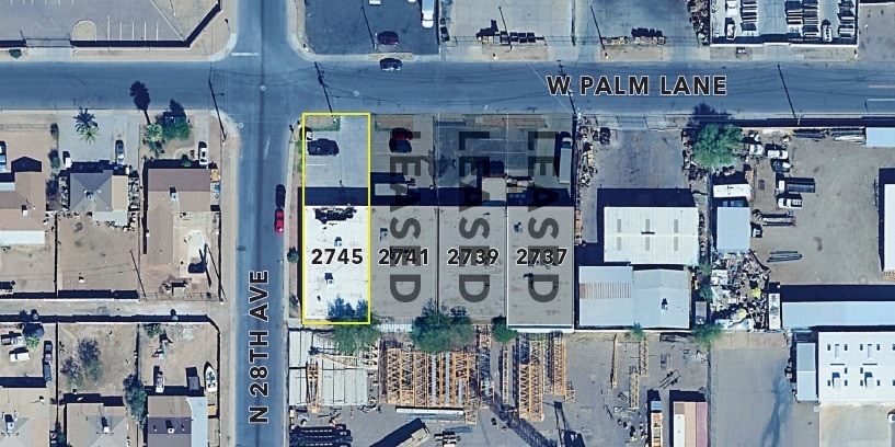 2745 W Palm Ln, Phoenix, AZ for lease - Aerial - Image 2 of 3