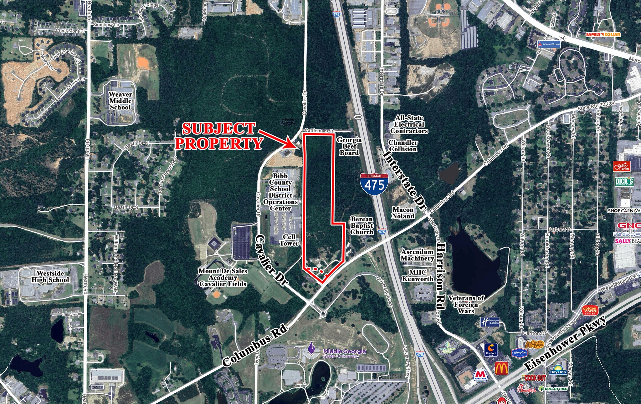 5205 Columbus Rd, Macon-Bibb, GA for sale Aerial- Image 1 of 3