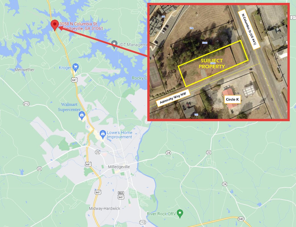 3058 N Columbia St, Milledgeville, GA 31061 Corner Commercial Lot