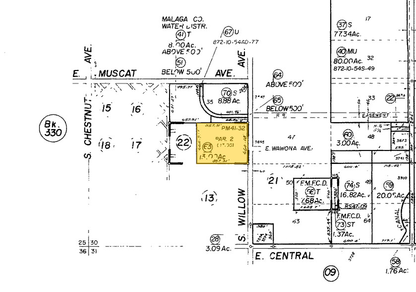 3695 S Willow Ave, Fresno, CA for lease - Plat Map - Image 2 of 6