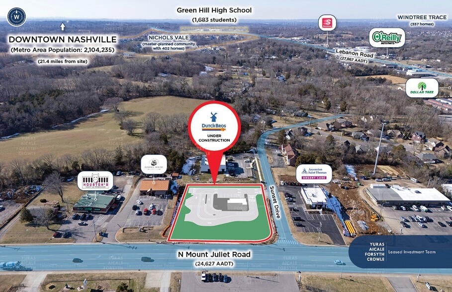 101 E Sunset Dr, Mt Juliet, TN for sale - Aerial - Image 3 of 6