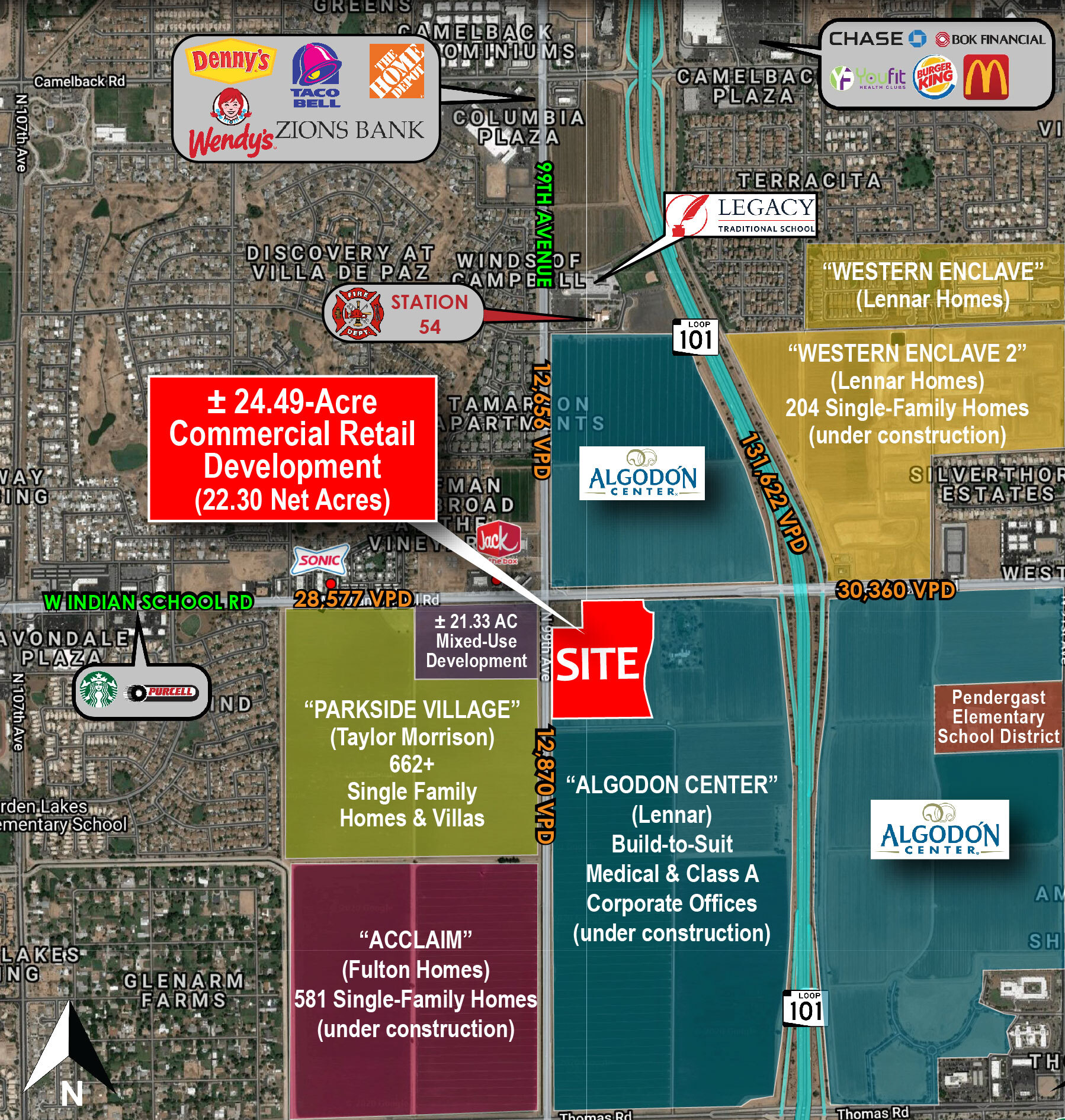 SWC Loop 101 & Indian School Road, Phoenix, AZ for lease Aerial- Image 1 of 2