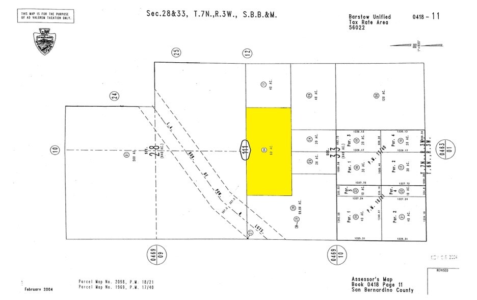 80 Acres NE Willow Springs Rd, Apple Valley, CA for sale - Plat Map - Image 2 of 2