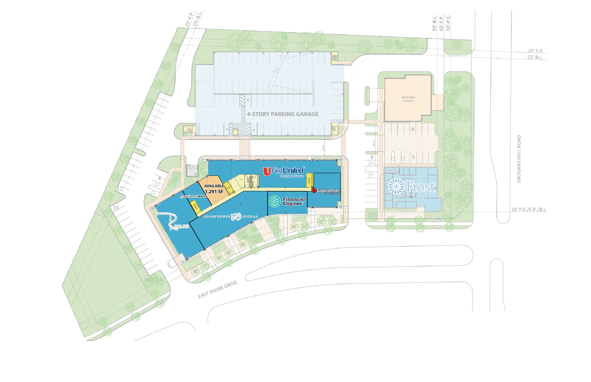 East Shore & Grogan's Mill, The Woodlands, TX for lease Site Plan- Image 1 of 2