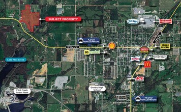 Gann Rd, Gentry, AR - Aerial  map view