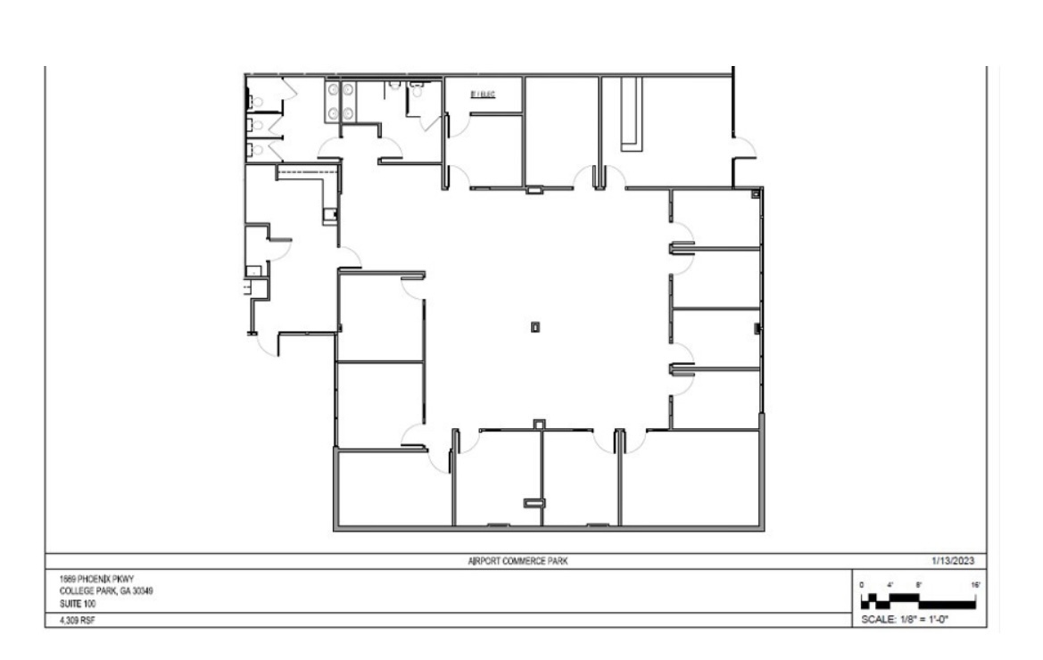 1688 Phoenix Pky, College Park, GA for lease Floor Plan- Image 1 of 5