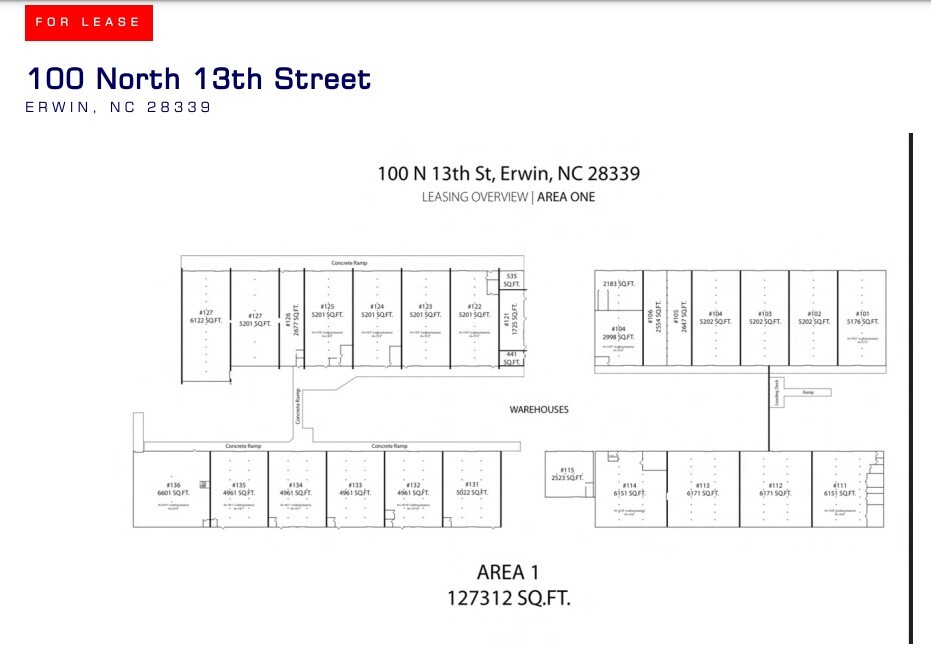 200 N 13th St, Erwin, NC for lease Floor Plan- Image 1 of 1