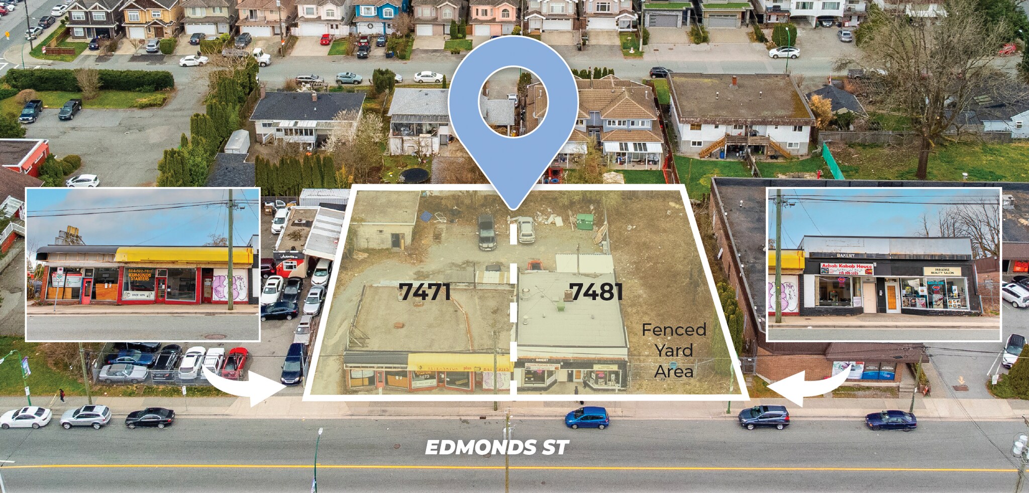 Development Site 7471 & 7481 Edmonds St portfolio of 2 properties for sale on LoopNet.com Aerial- Image 1 of 4