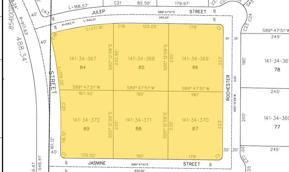 4811 E Julep St, Mesa, AZ for lease - Plat Map - Image 3 of 3