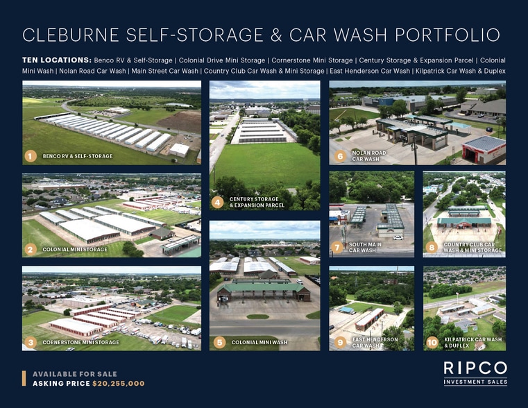 Cleburne Self-Storage+Car Wash Portfolio portfolio of 9 properties for sale on LoopNet.com - Building Photo - Image 1 of 10