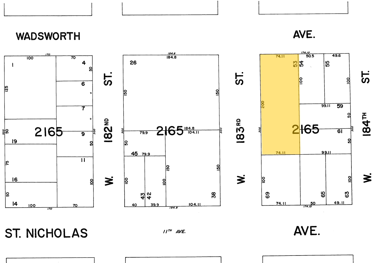 615 W 183rd St, New York, NY for sale Plat Map- Image 1 of 1