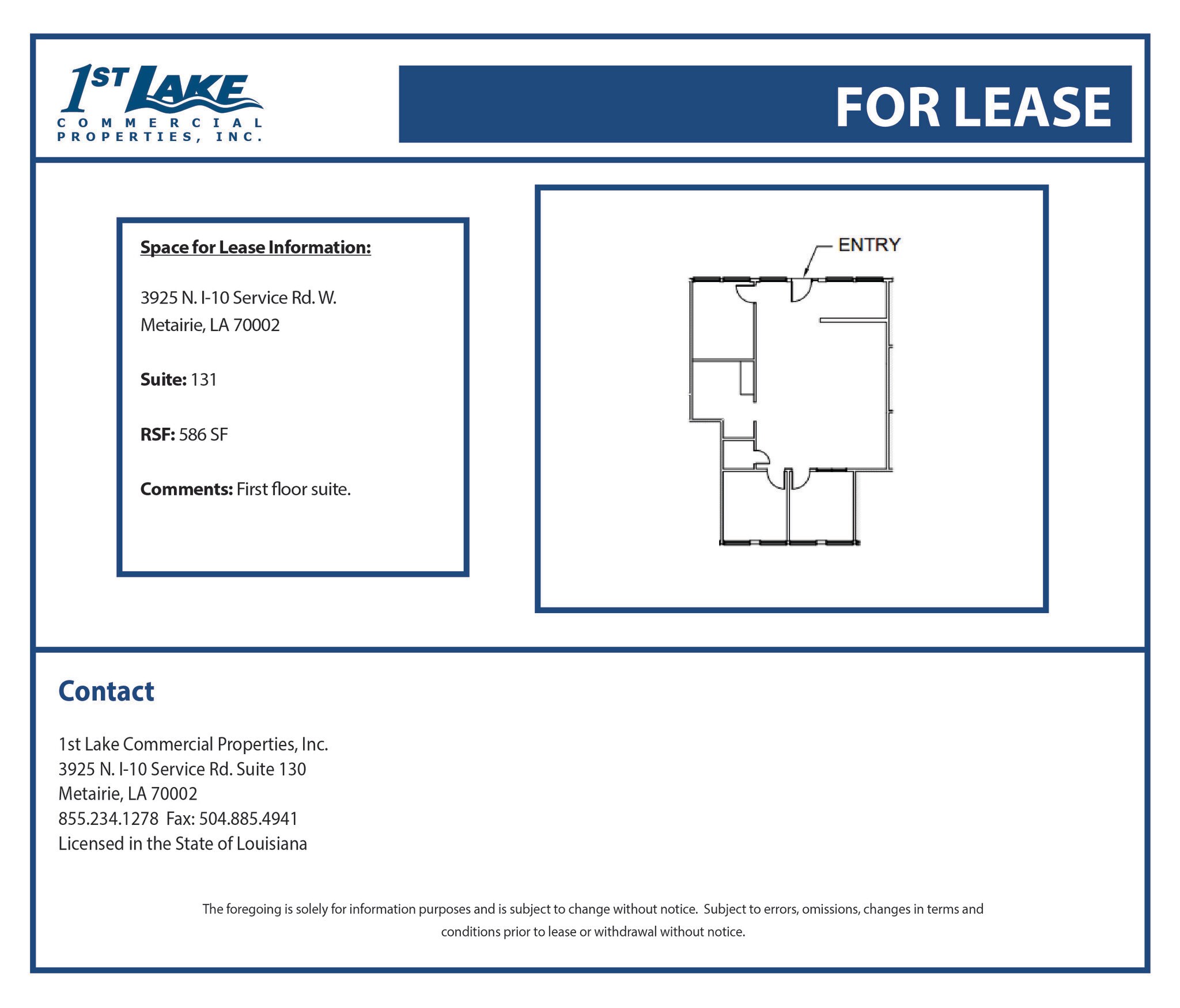 3925 N I-10 Service Rd, Metairie, LA for lease Floor Plan- Image 1 of 1