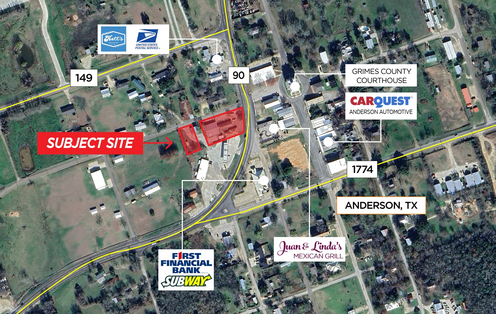 1022 SH 90, Anderson, TX for sale Aerial- Image 1 of 2