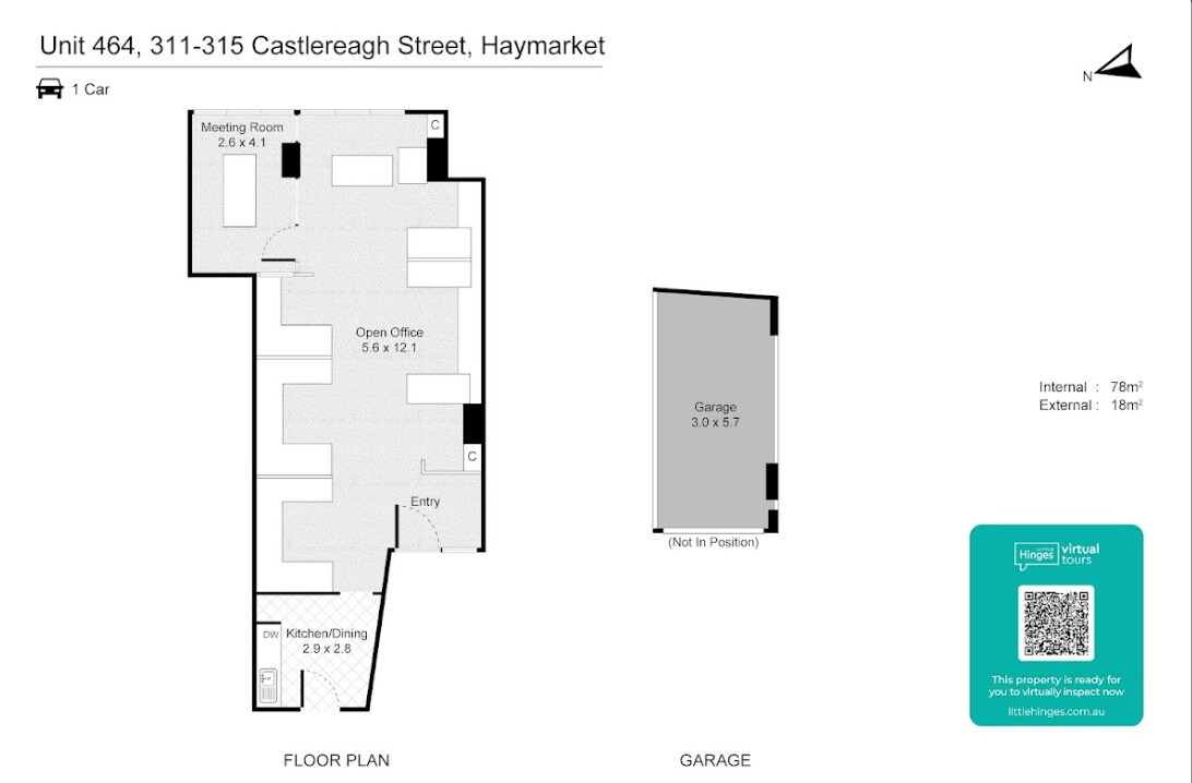 311-315 Castlereagh St, Haymarket, NSW 2000 - Unit 464 - - Floor Plan - Image 1 of 4