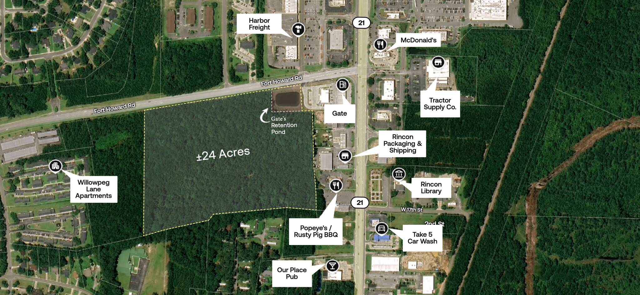 000 Fort Howard Rd, Rincon, GA for sale Aerial- Image 1 of 5