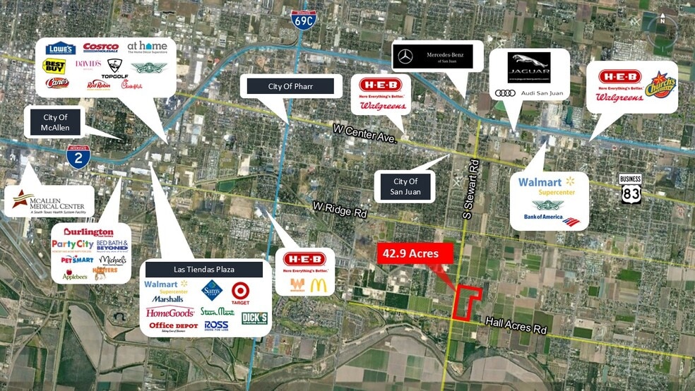 42.90 Acs at NE Corner of S. Stewart & Hall Acres, San Juan, TX for sale - Aerial - Image 2 of 6