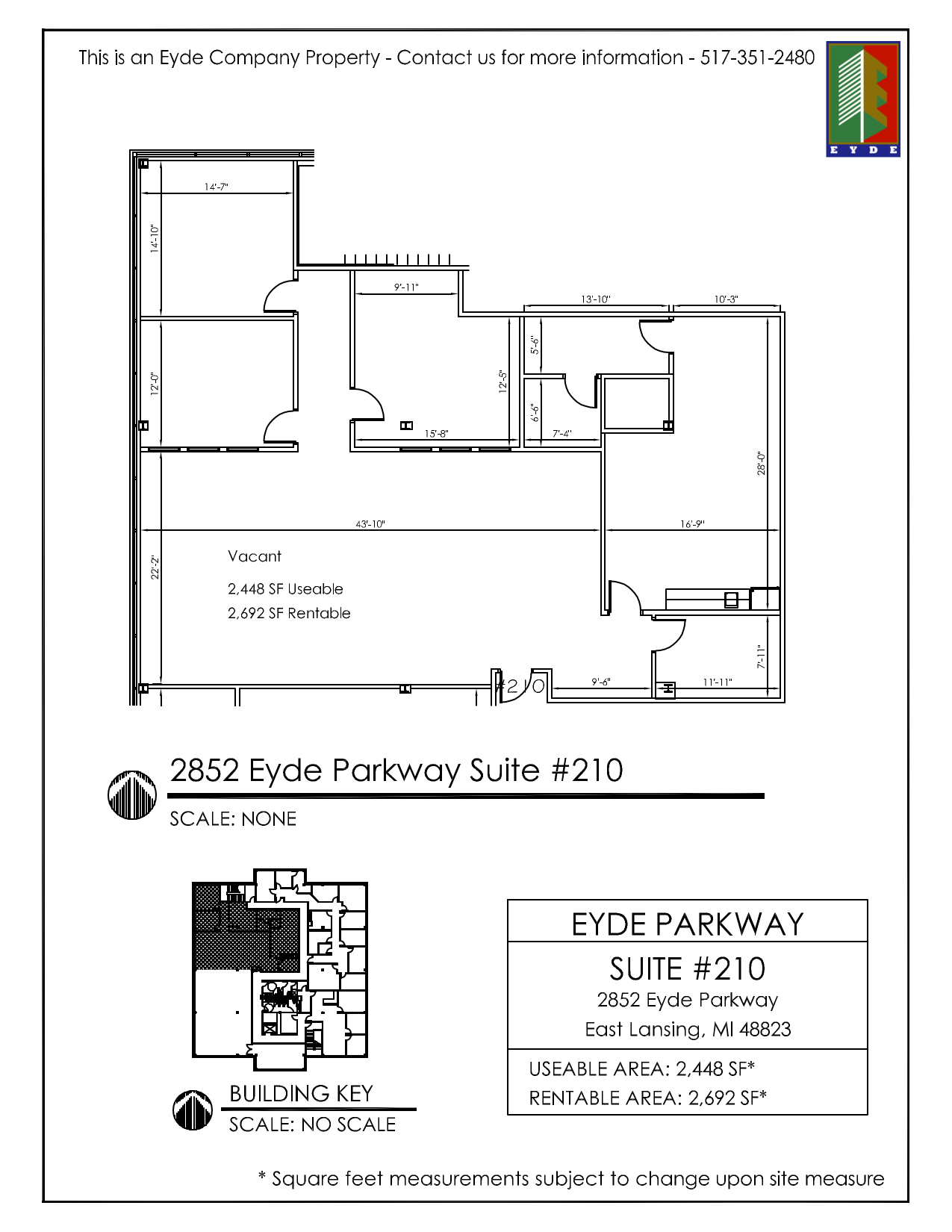 2852 Eyde Pky, East Lansing, MI for lease Floor Plan- Image 1 of 1
