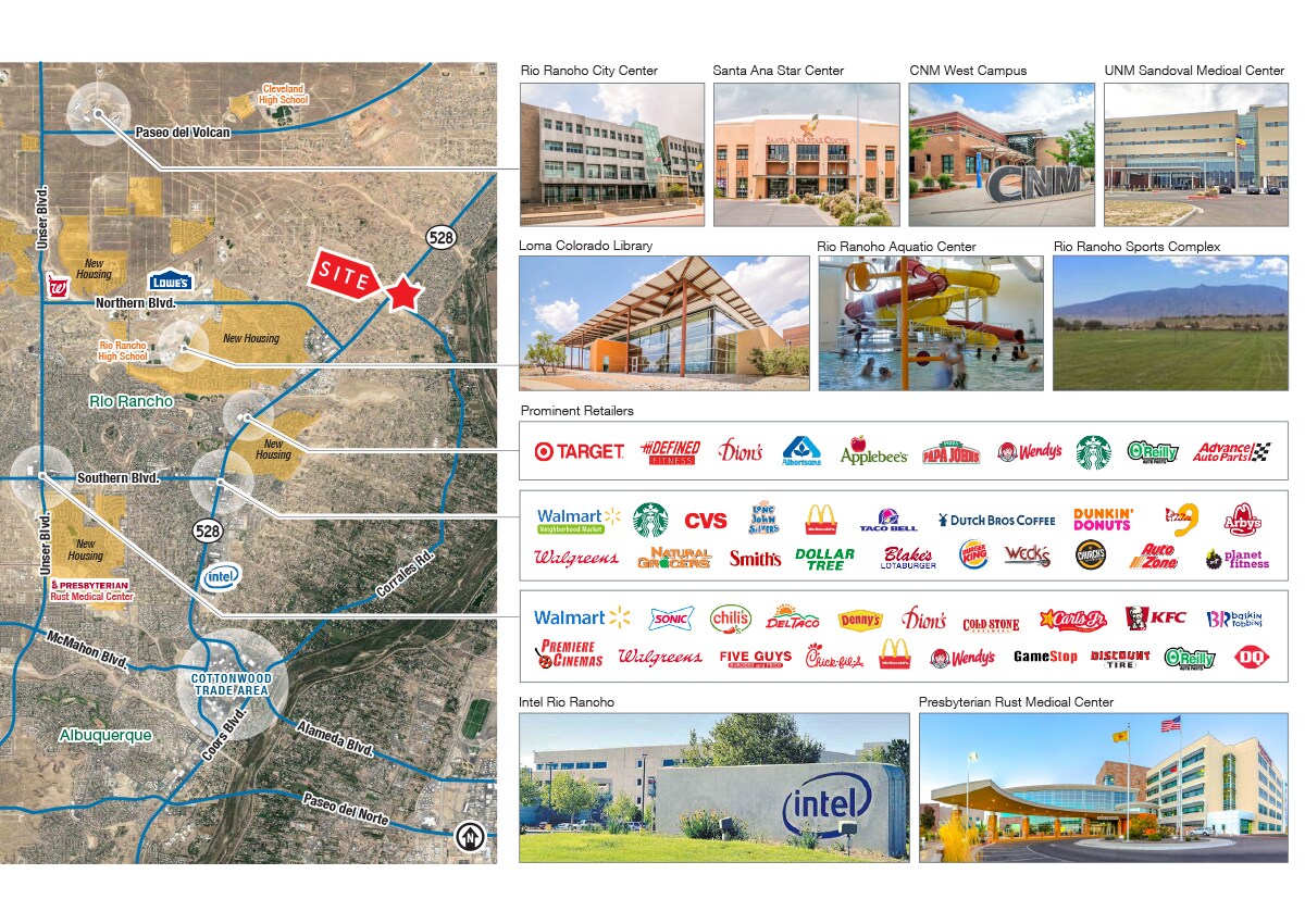 Highway 528 & Corrales Rd, Rio Rancho, NM 87144 Retail Pad Sites with Starbucks Rio Rancho 528 2025 Map