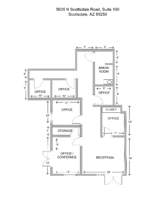 5635 N Scottsdale, Scottsdale, AZ for lease Floor Plan- Image 1 of 6