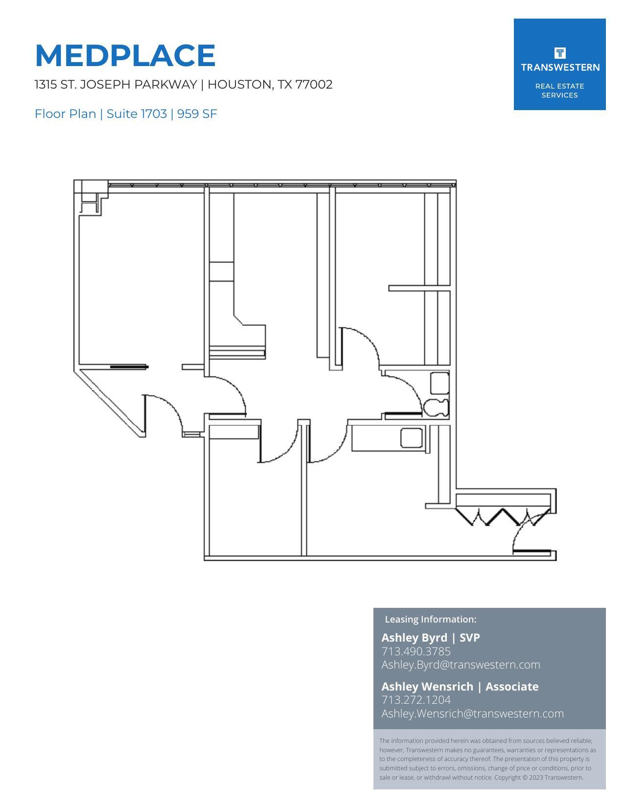 1315 St Joseph Pky, Houston, TX for lease Floor Plan- Image 1 of 1