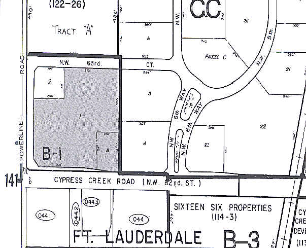 899 W Cypress Creek Rd, Fort Lauderdale, FL for lease - Plat Map - Image 2 of 5