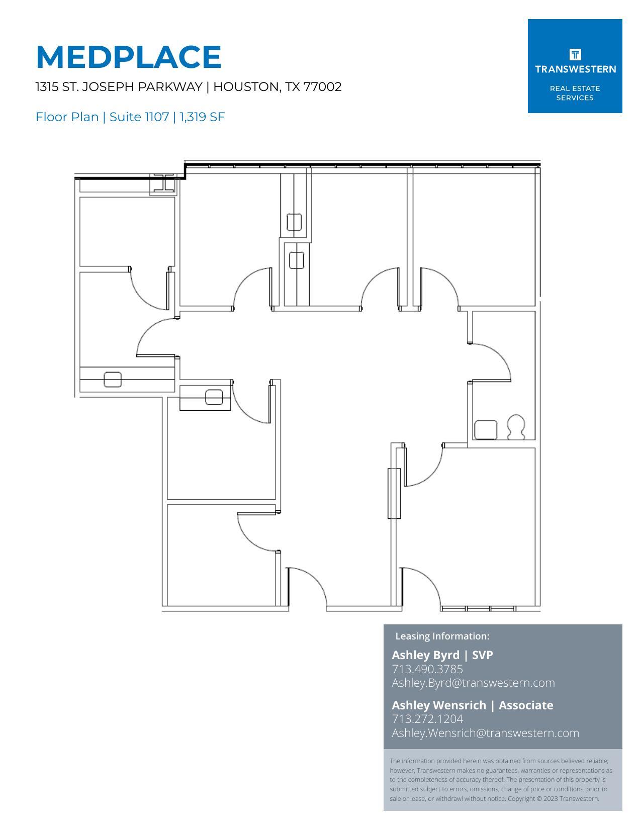 1315 St Joseph Pky, Houston, TX for lease Floor Plan- Image 1 of 2