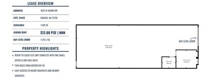 1601 Acorn Dr, Rogers, AR for lease Interior Photo- Image 1 of 5