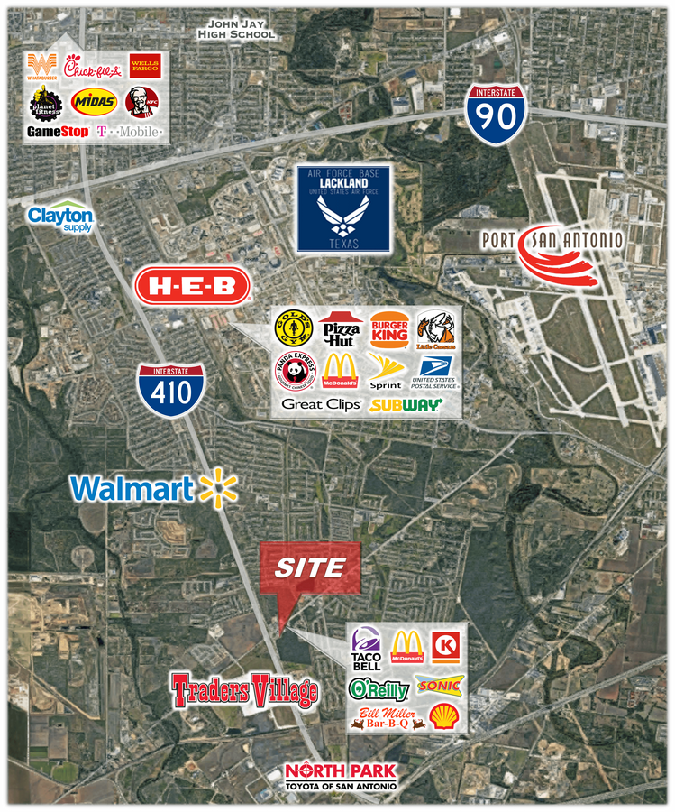 8870 SW Loop 410, San Antonio, TX 78242 1.2 Acre Platted Pad w/ Loop